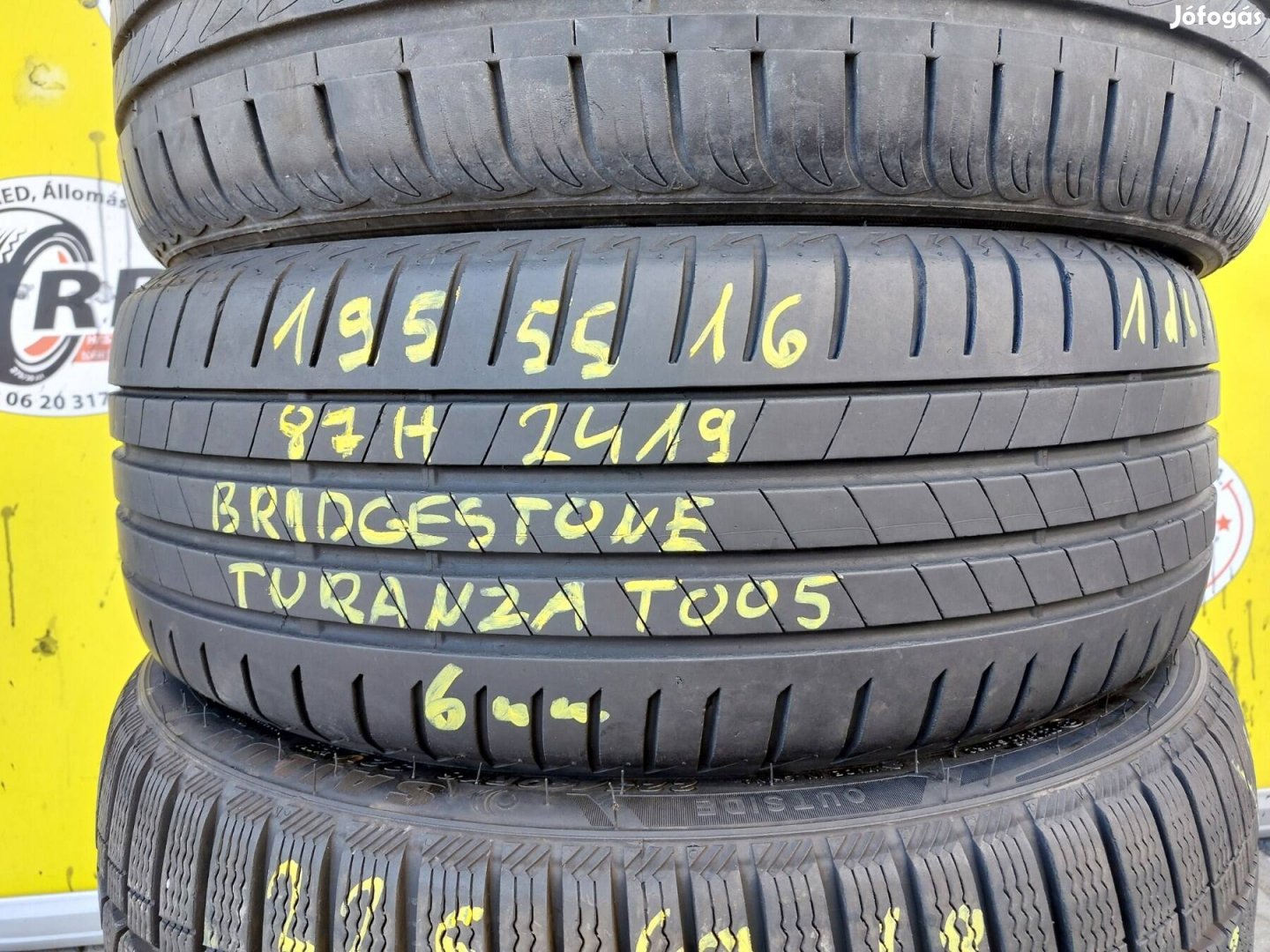 1db 195/55 r16 Bridgeston Turanza T005,,Évjárat:2019,,6mm