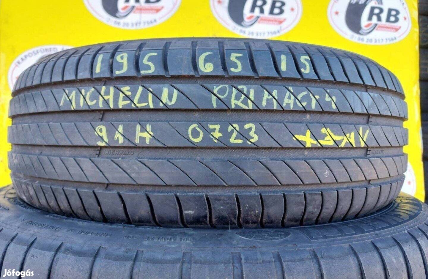 1db 195/65 r15 Michelin Primacy 4 nyári 6mm 2023 20 000 Ft