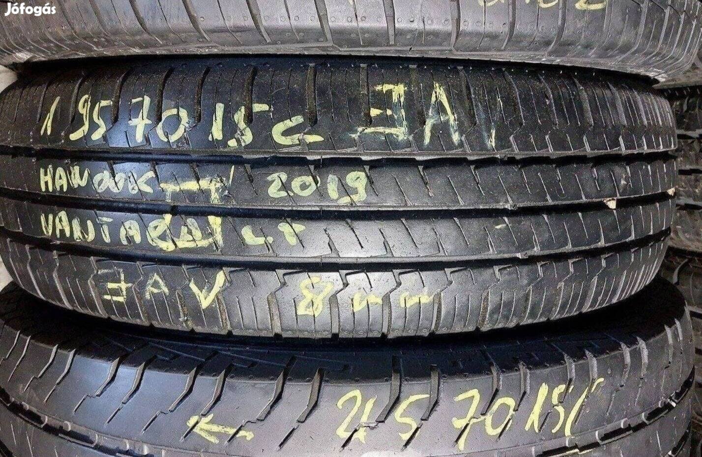 1db 195/70 r15 c Hankook Vantra nyári 2019 8mm 12700 Ft