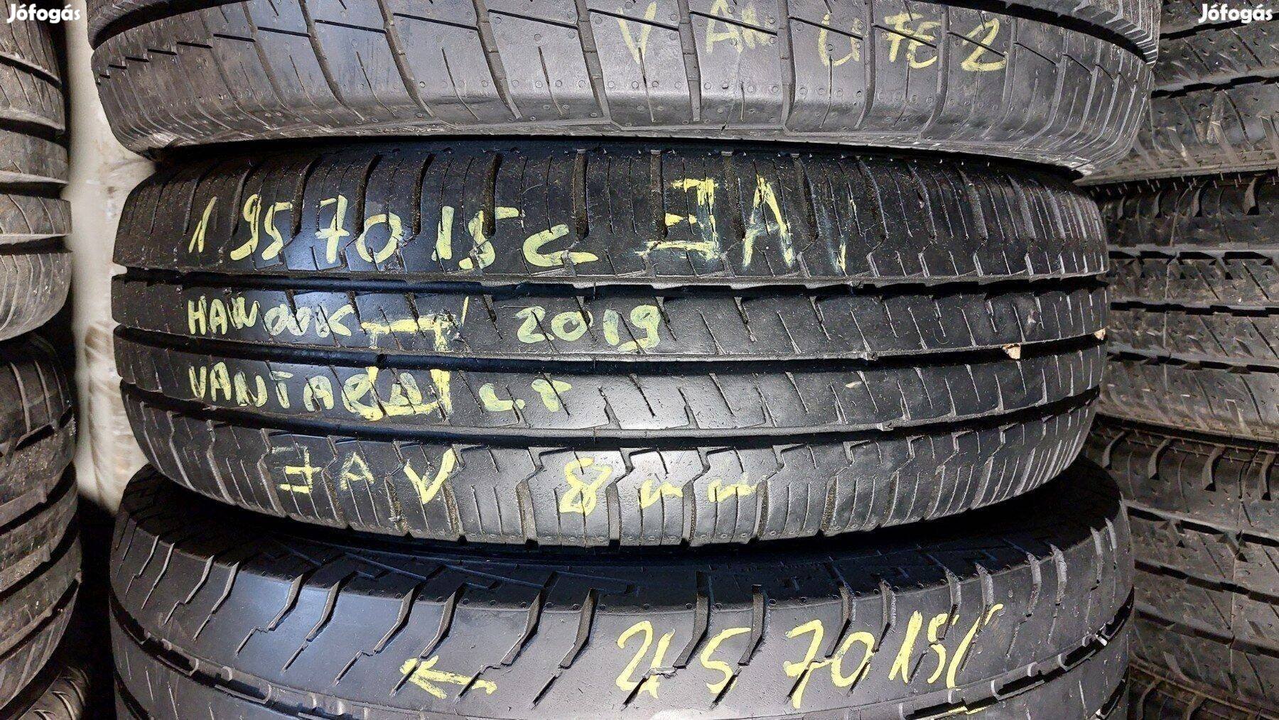 1db 195/70 r15 c Hankook Vantra nyári 2019 8mm 12700 Ft