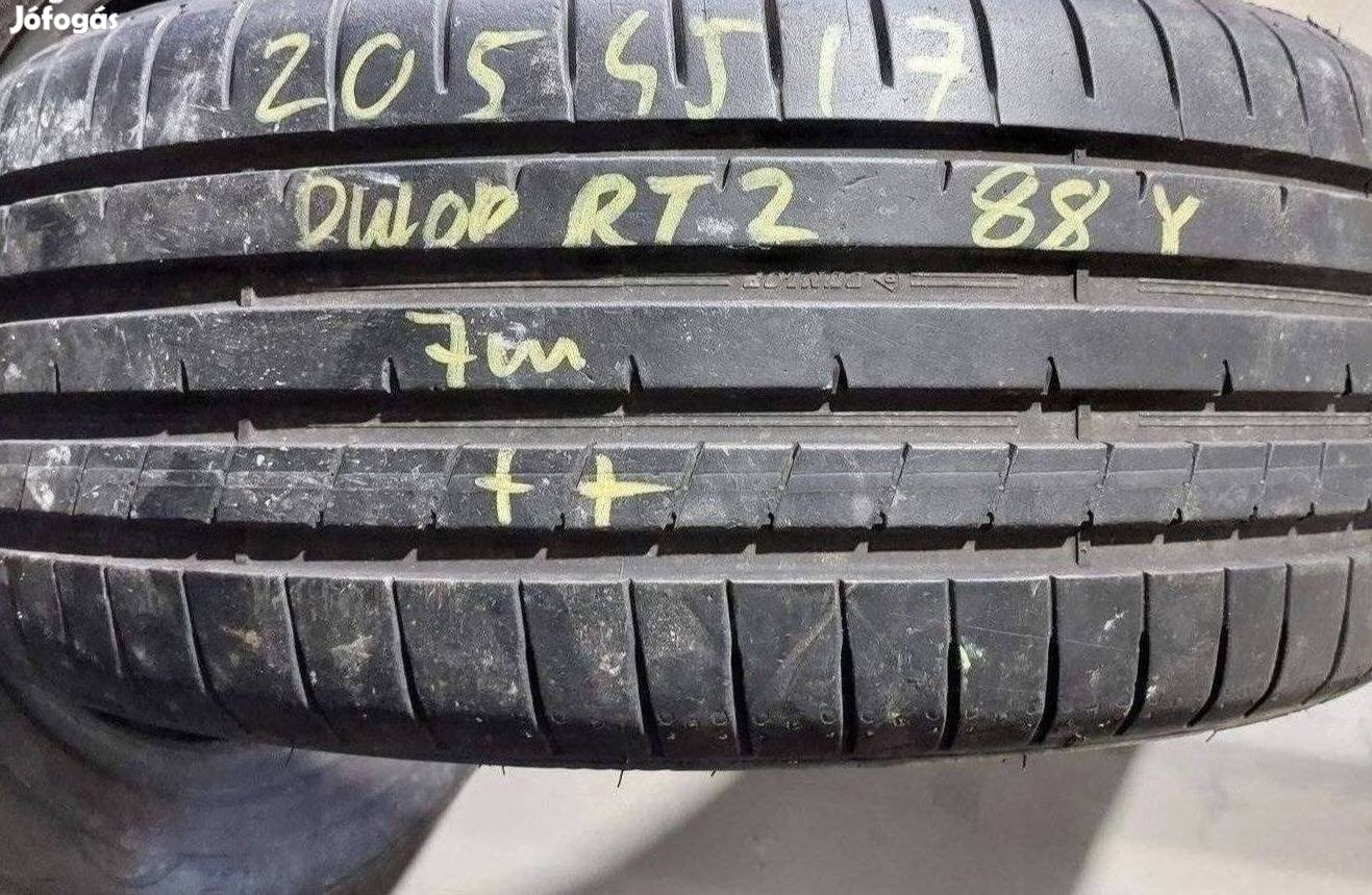 1db 205/45 r17 Dunlop RT 2 nyári 2017 7mm 13500 Ft