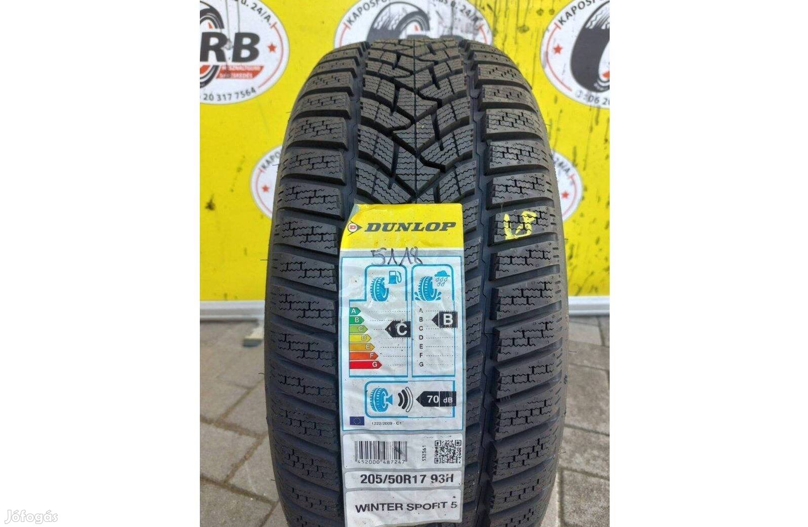 1db 205/50 r17 Új Dunlop Wintersport5 téli 2018 20000 Ft