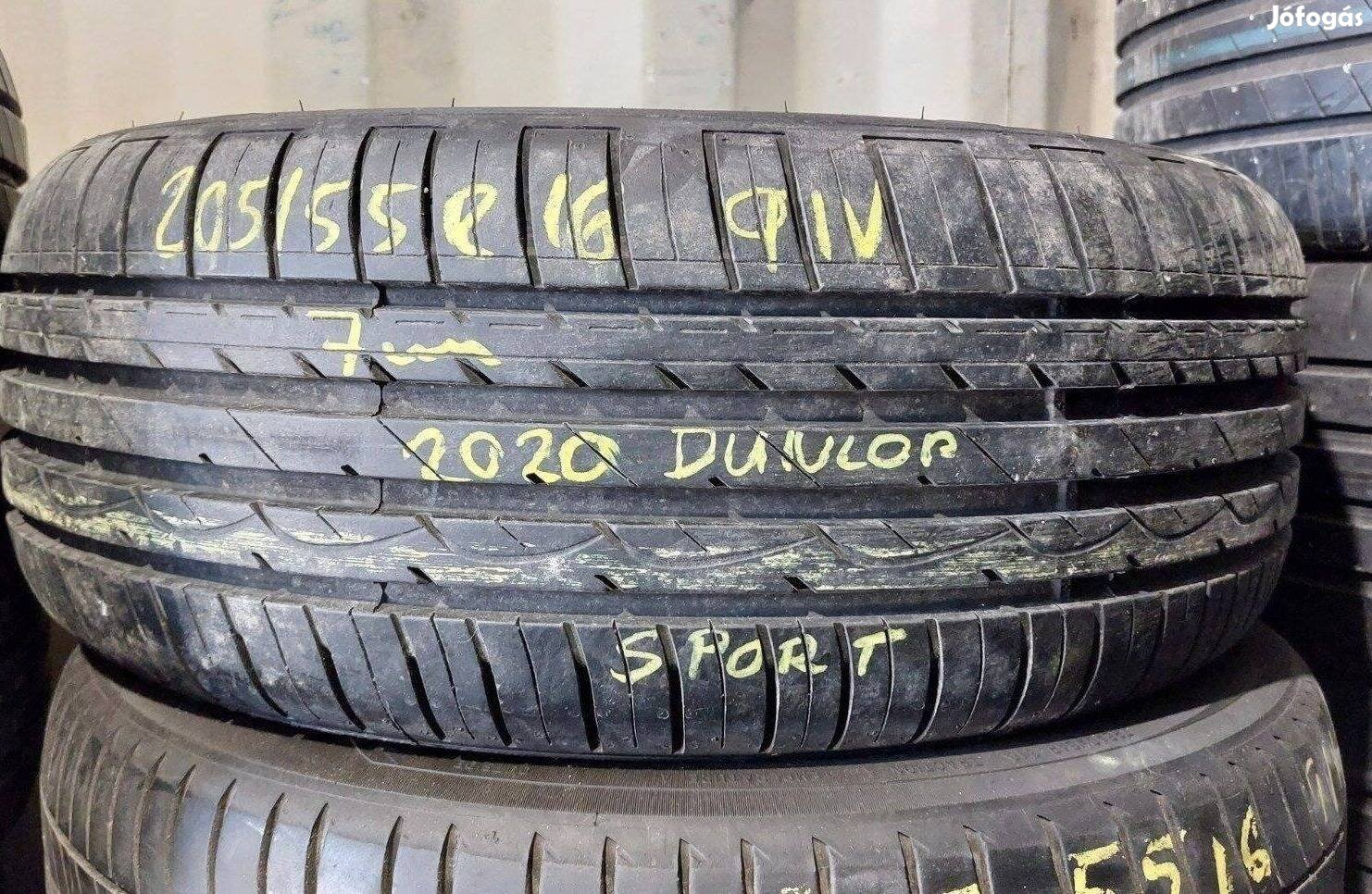 1db 205/55 r16 Dunlop nyári 2020 7mm 15000 Ft