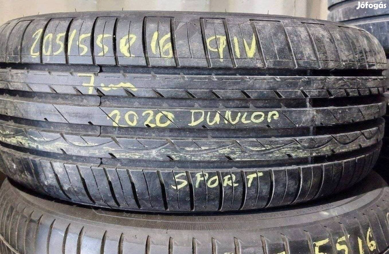 1db 205/55 r16 Dunlop nyári 2020 7mm 15000 Ft