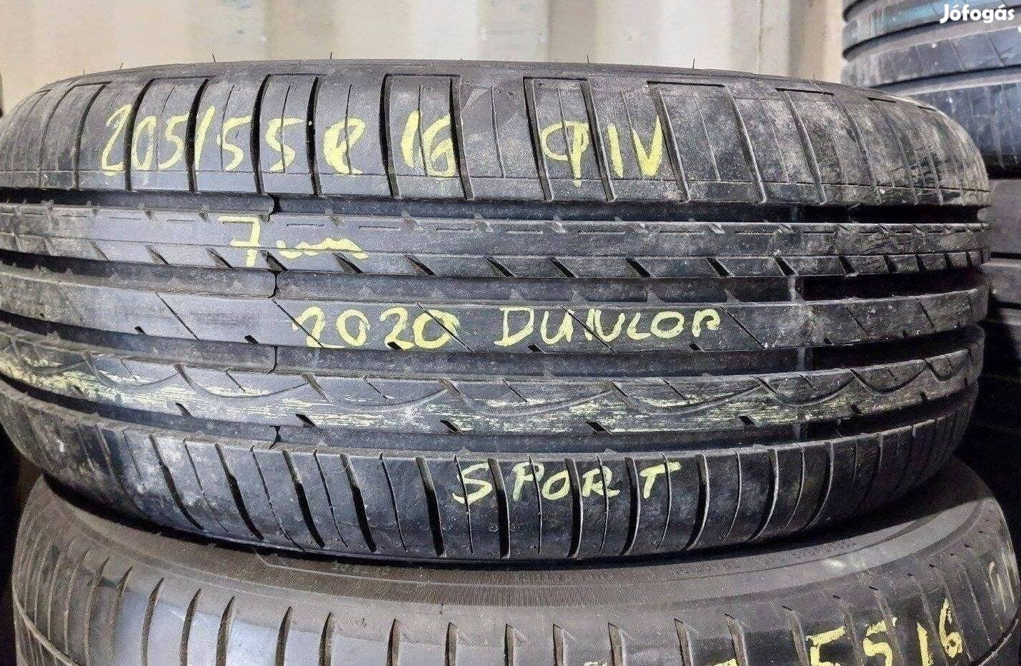 1db 205/55 r16 Dunlop nyári 2020 7mm 15000 Ft