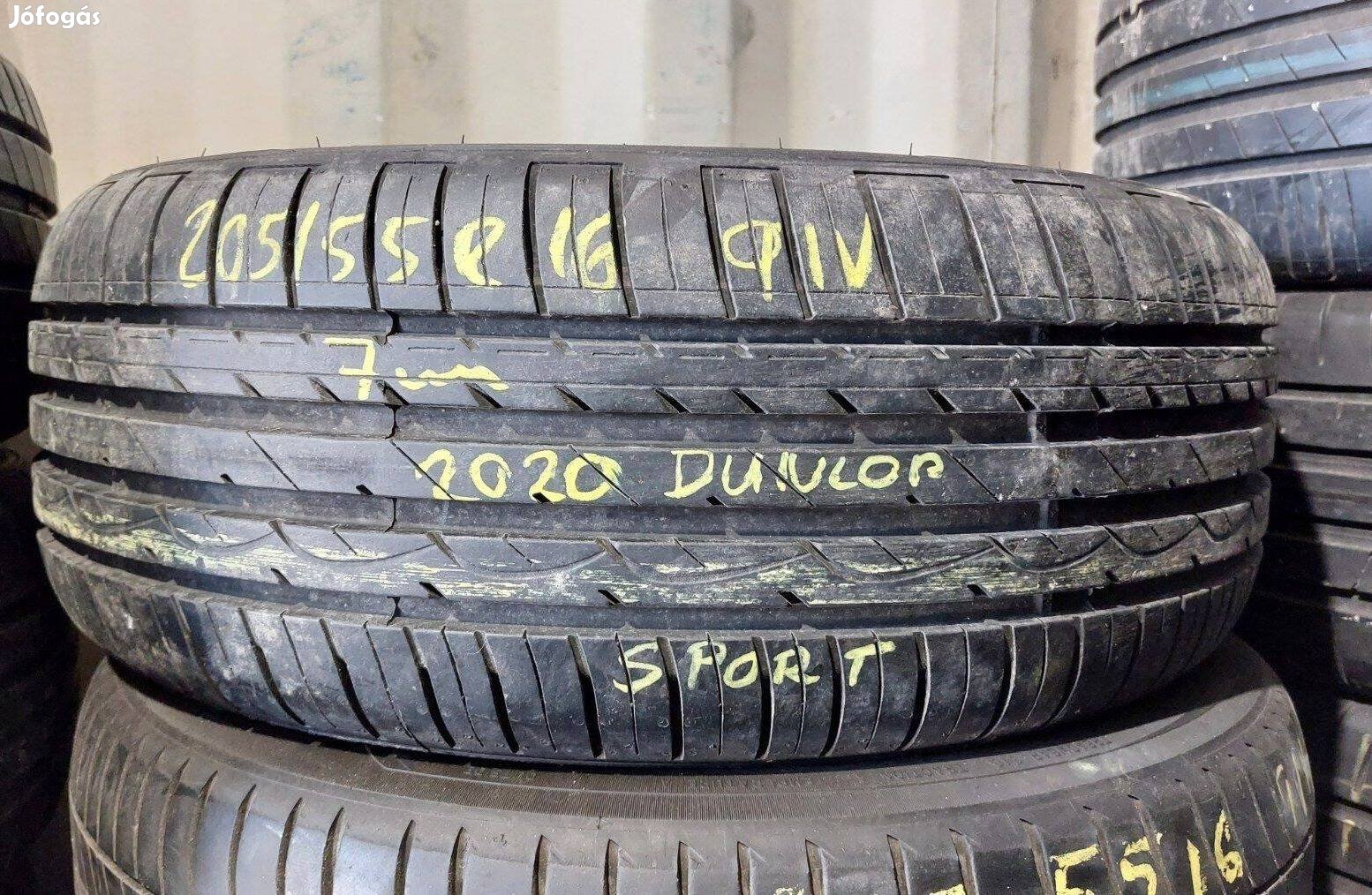 1db 205/55 r16 Dunlop nyári 2020 7mm 15000 Ft