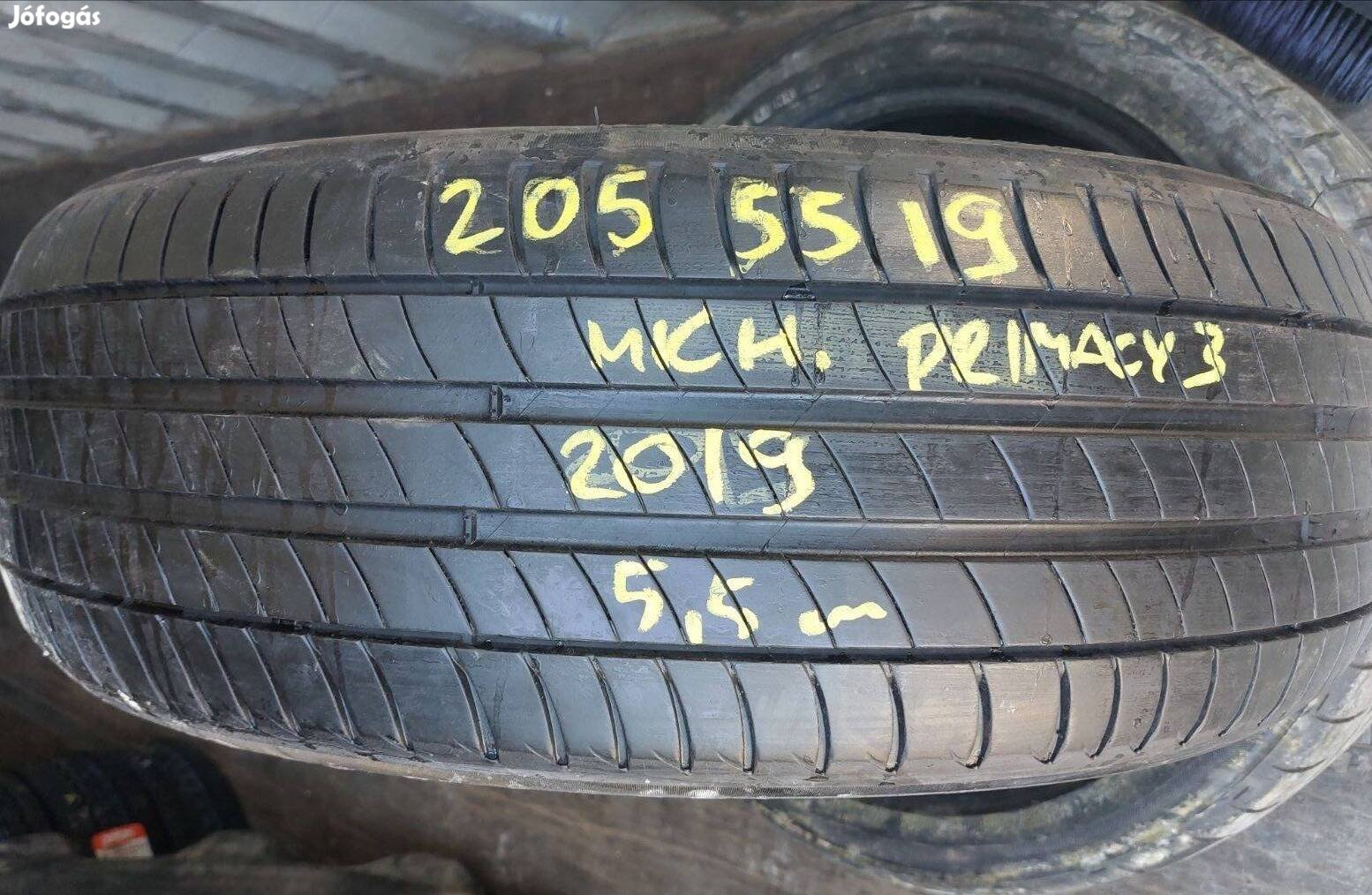 1db 205/55 r19 Michelin Primacy 3 nyári 2019 5,5mm 20000 Ft