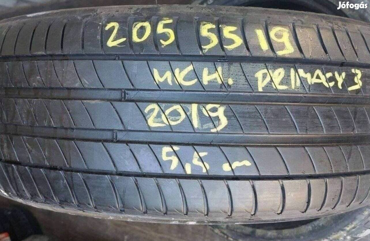 1db 205/55 r19 Michelin Primacy 3 nyári 2019 5,5mm 20000 Ft