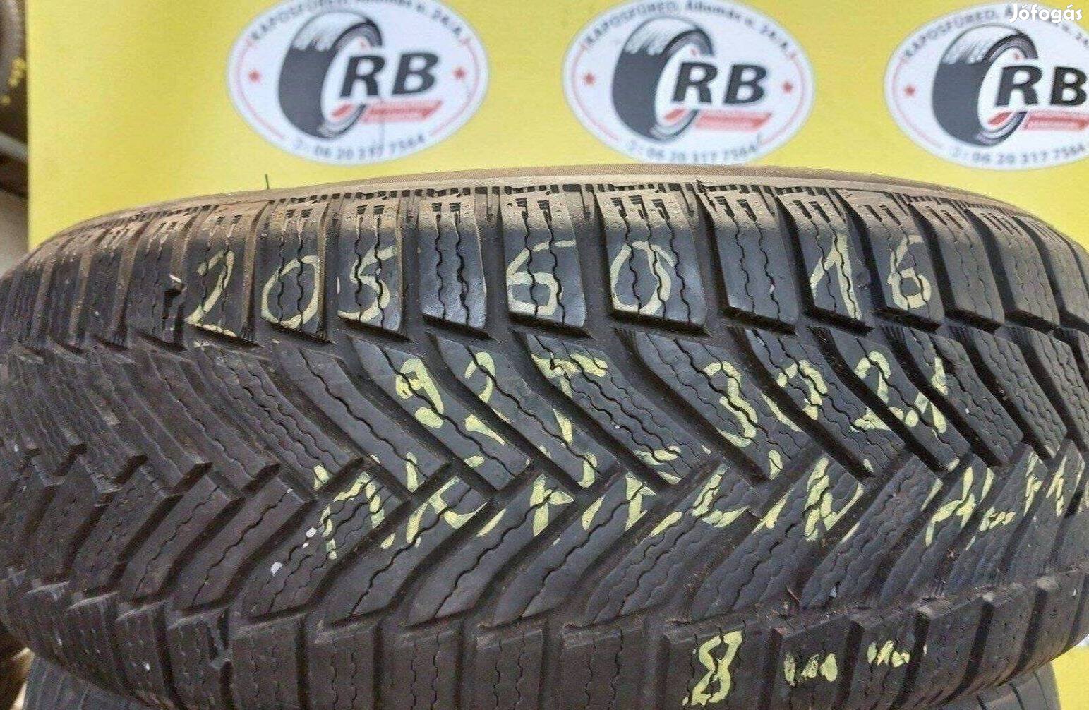 1db 205/60 r16 Michelin Alpin 6 téli 2021 8mm 20000 Ft