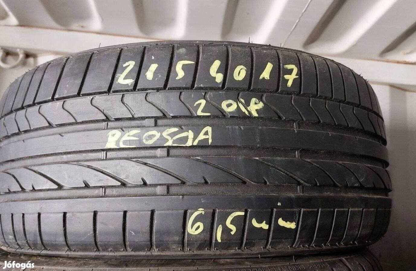 1db 215/40 r17 Bridgestone Potenza nyári 2018 6,5mm 12000 Ft