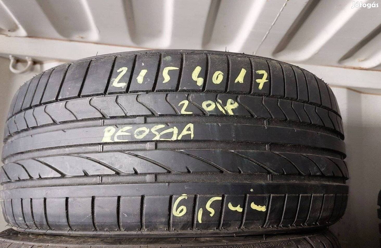 1db 215/40 r17 Bridgestone Potenza nyári 2018 6,5mm 12000 Ft