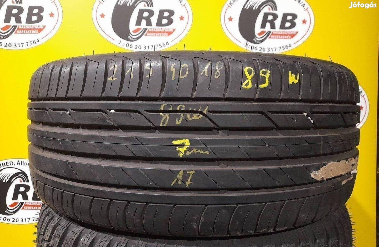 1db 215/40 r18 89W Bridgestone Turanza 2017 7mm 15 000 Ft