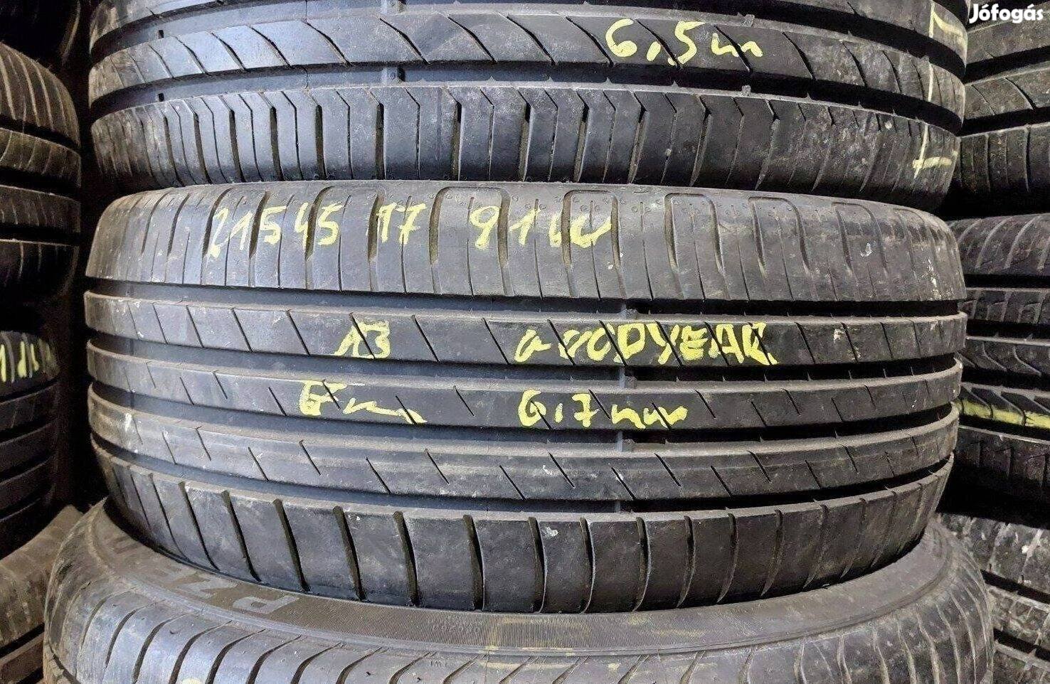 1db 215/45 r17 Goodyear nyári 2013 6,7mm 8000 Ft