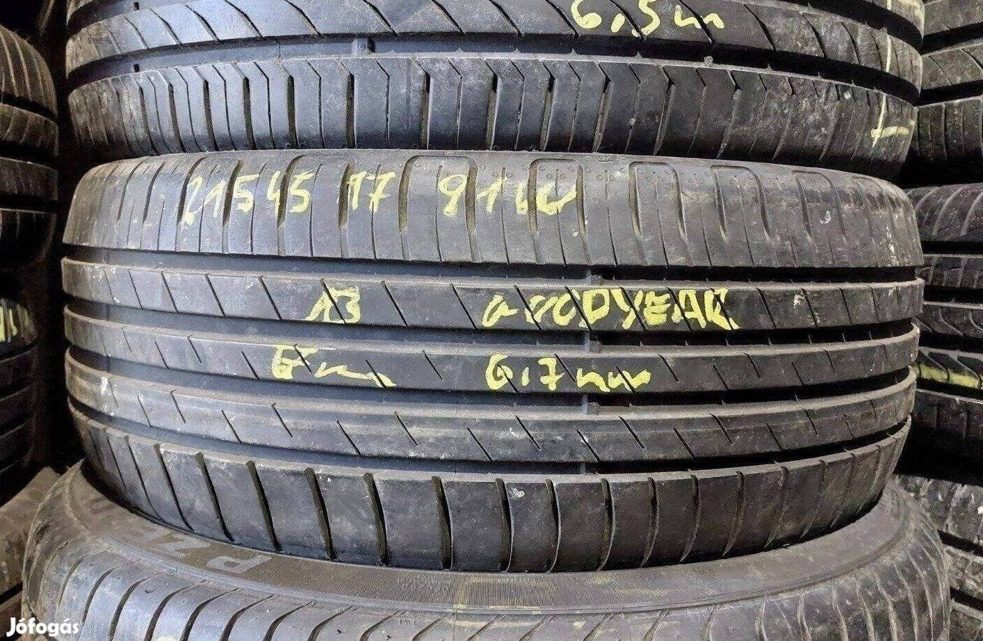 1db 215/45 r17 Goodyear nyári 2013 6,7mm 8000 Ft