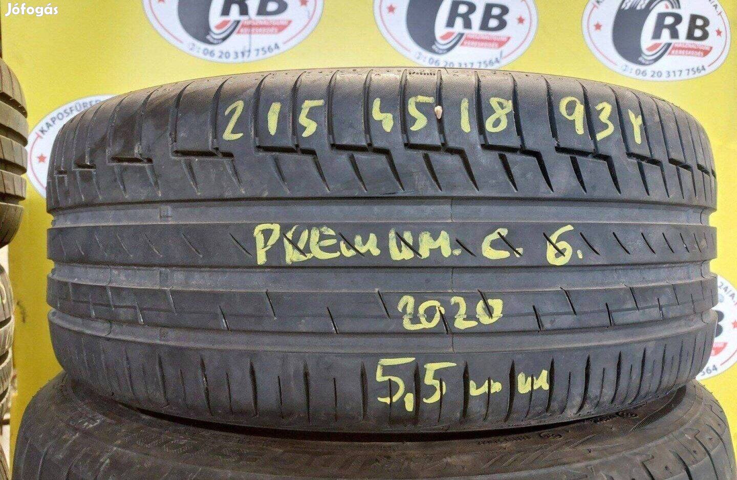 1db 215/45 r18 Continental nyári 2020 5,5mm 12000 Ft