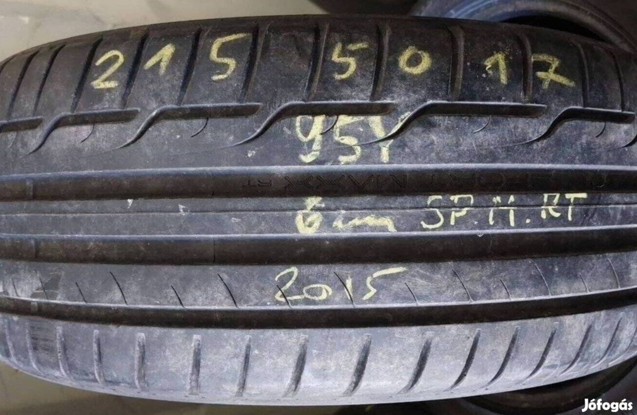 1db 215/50 r17 Dunlop Sportmax RT nyári 2015 6mm 12000 Ft