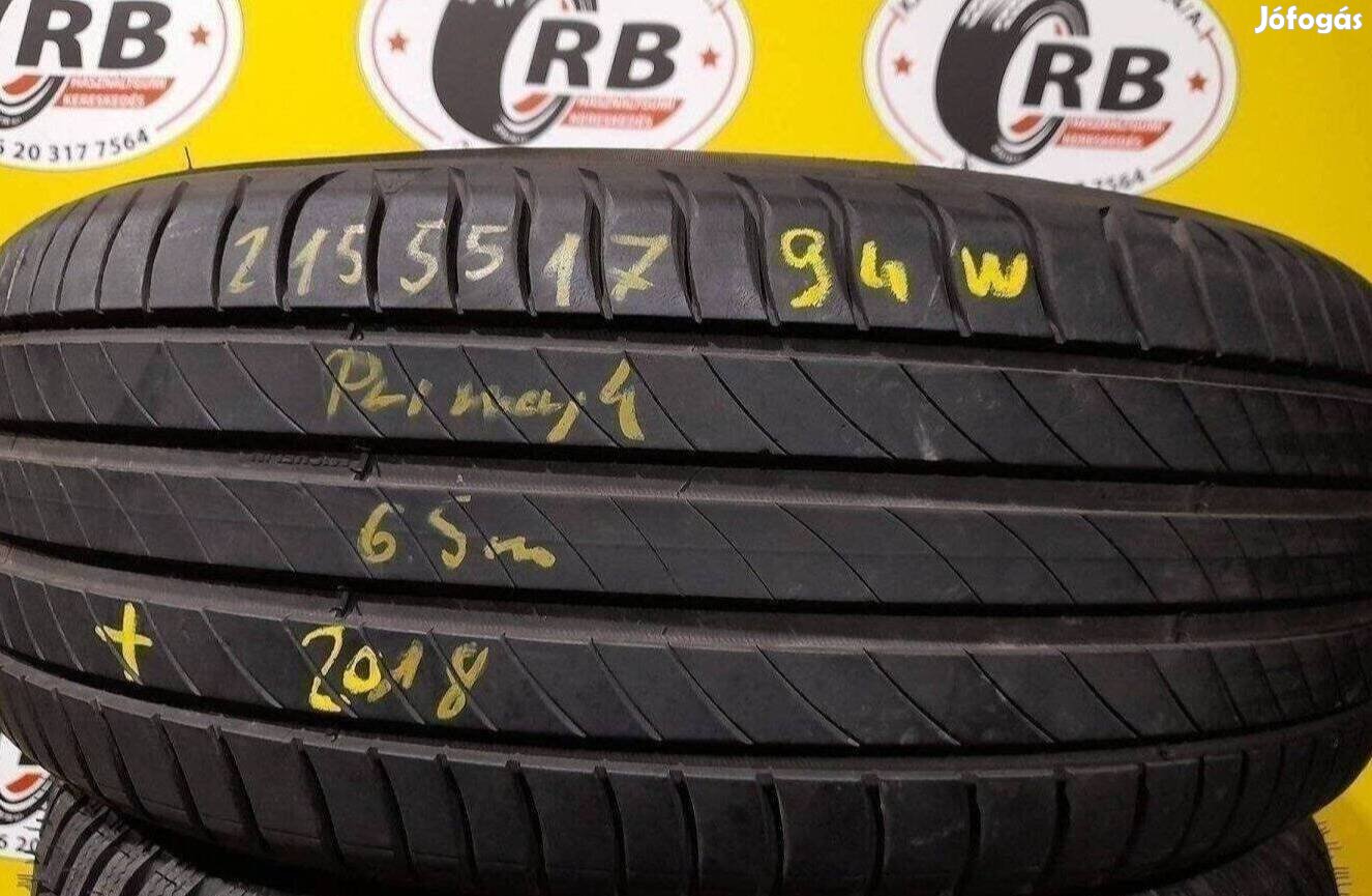 1db 215/55 r17 Michelin 2018 6.5mm 25 000 Ft