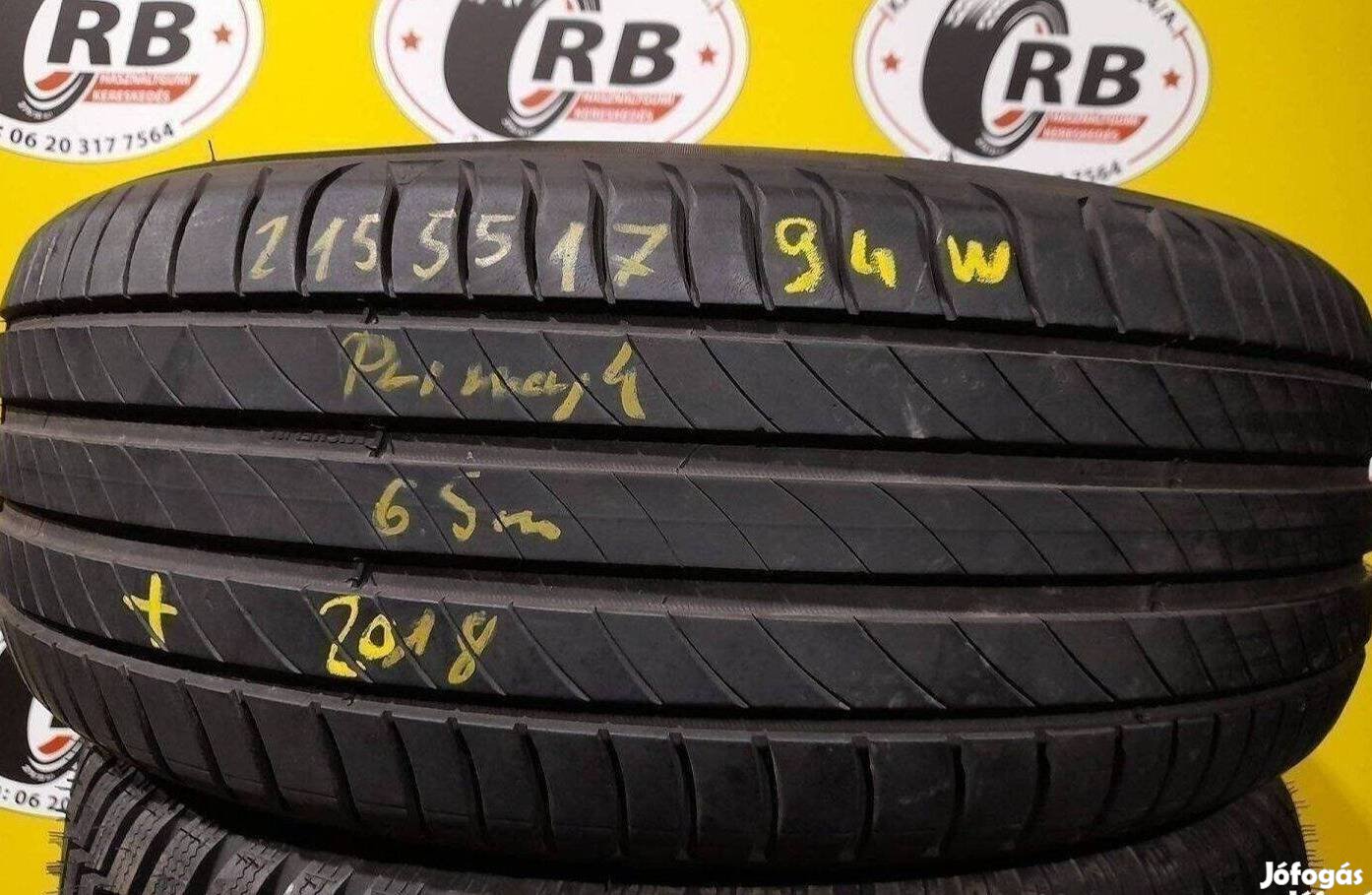 1db 215/55 r17 Michelin 2018 6.5mm 25 000 Ft