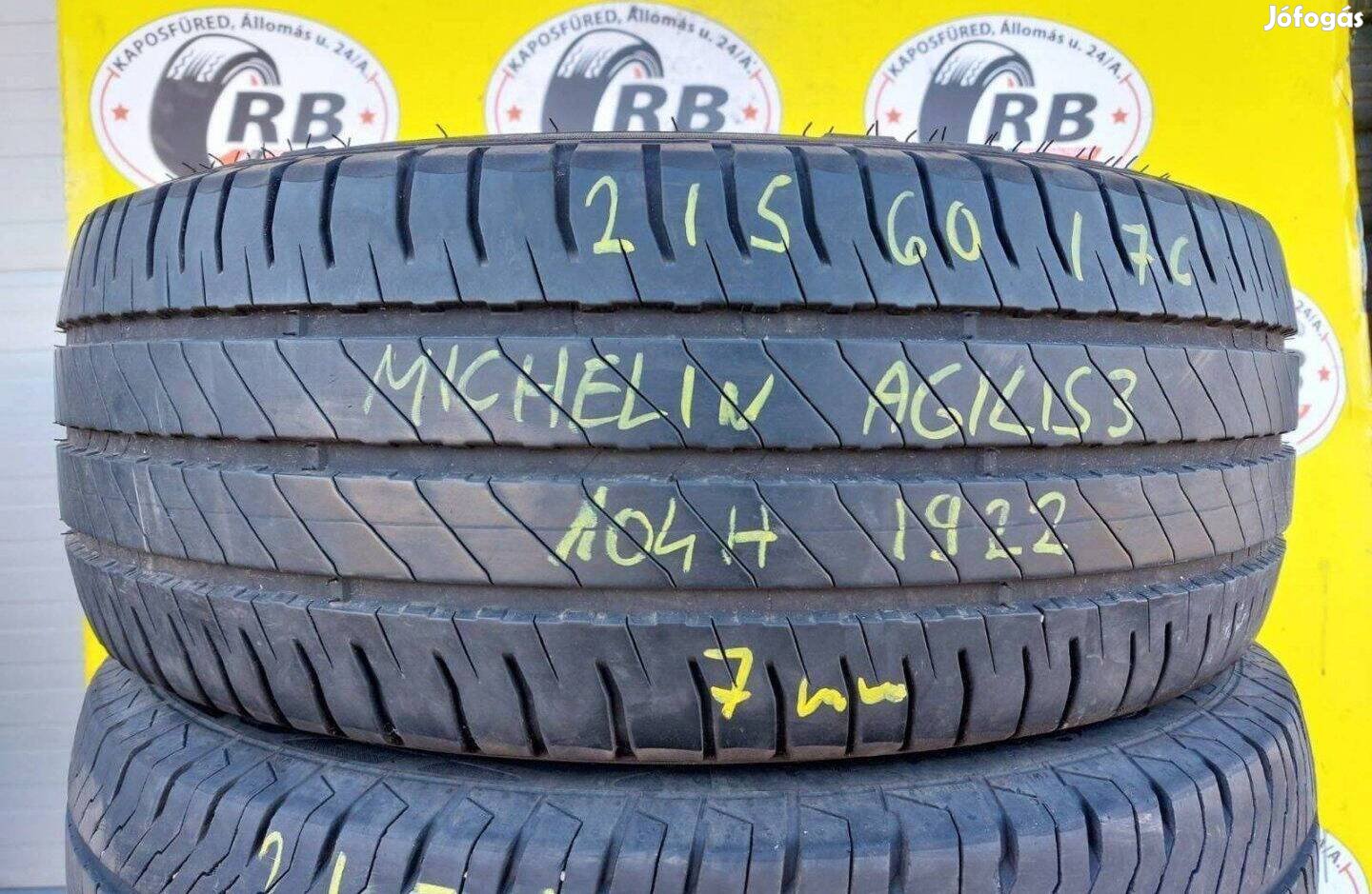 1db 215/60 r17C Michelin nyári 2022 7mm 30000 Ft