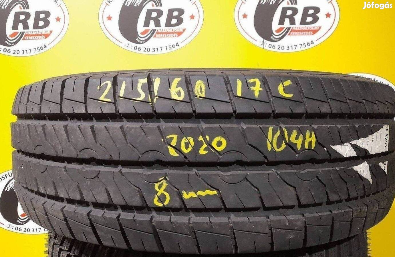 1db 215/60 r17c Semperit 2020 8mm 20000 ft