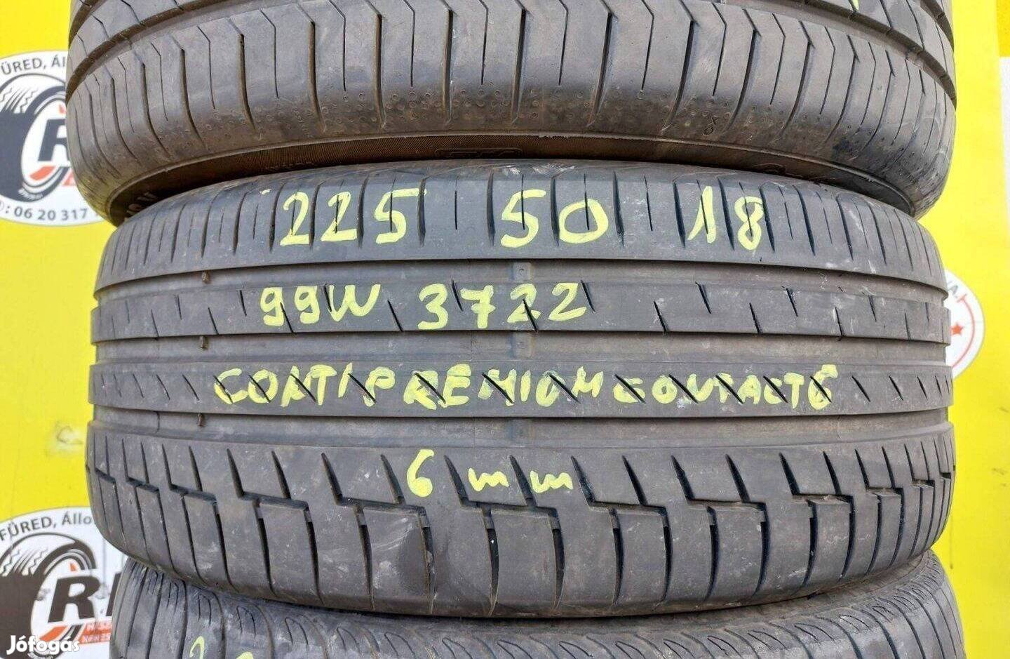 1db 225/50 r18 Continental Premiumcontact6,,Évjárat:2022,,6mm