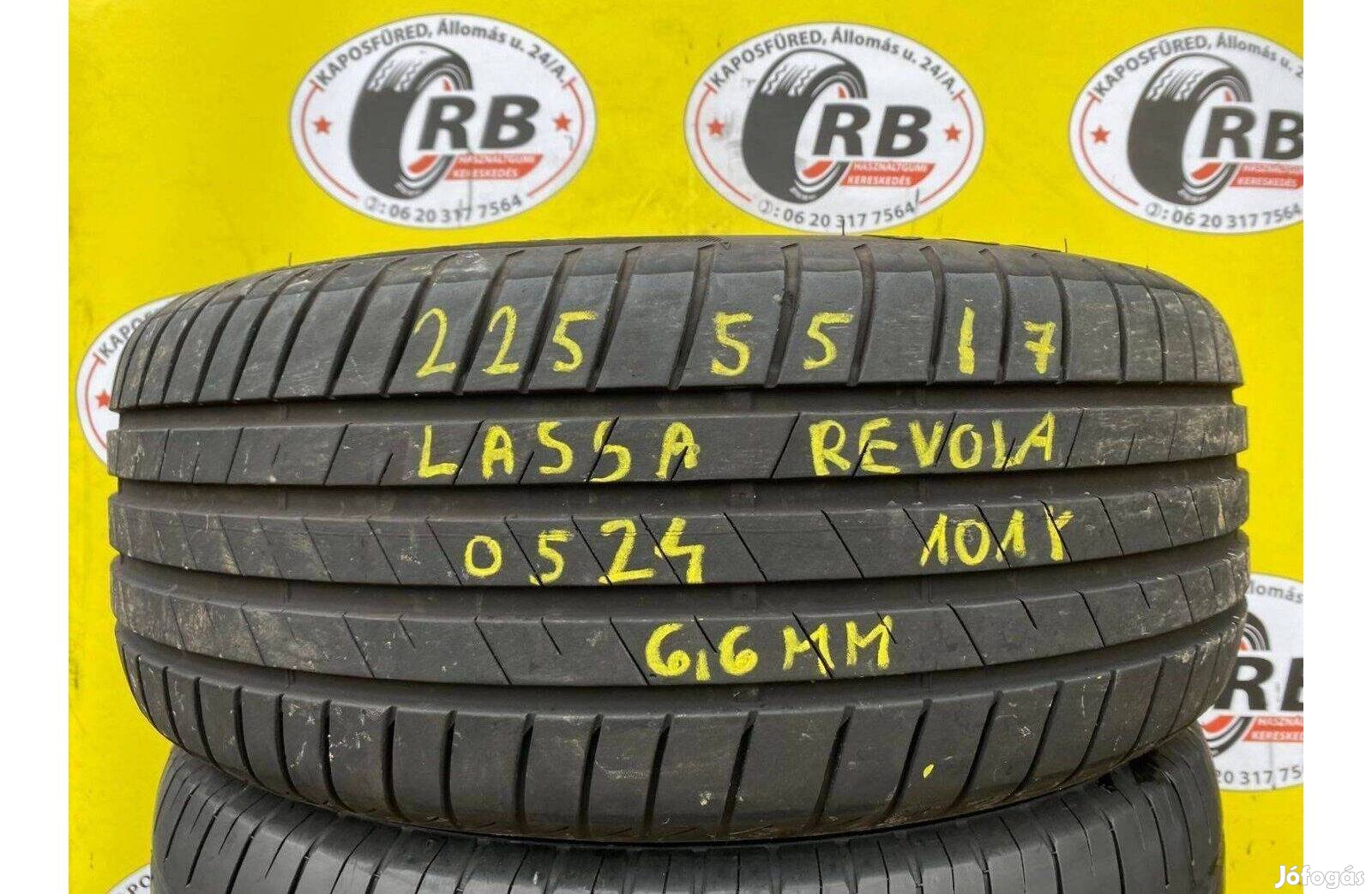 1db 225/55 r17 Lassa nyári 2024, 6,6mm, 25000ft