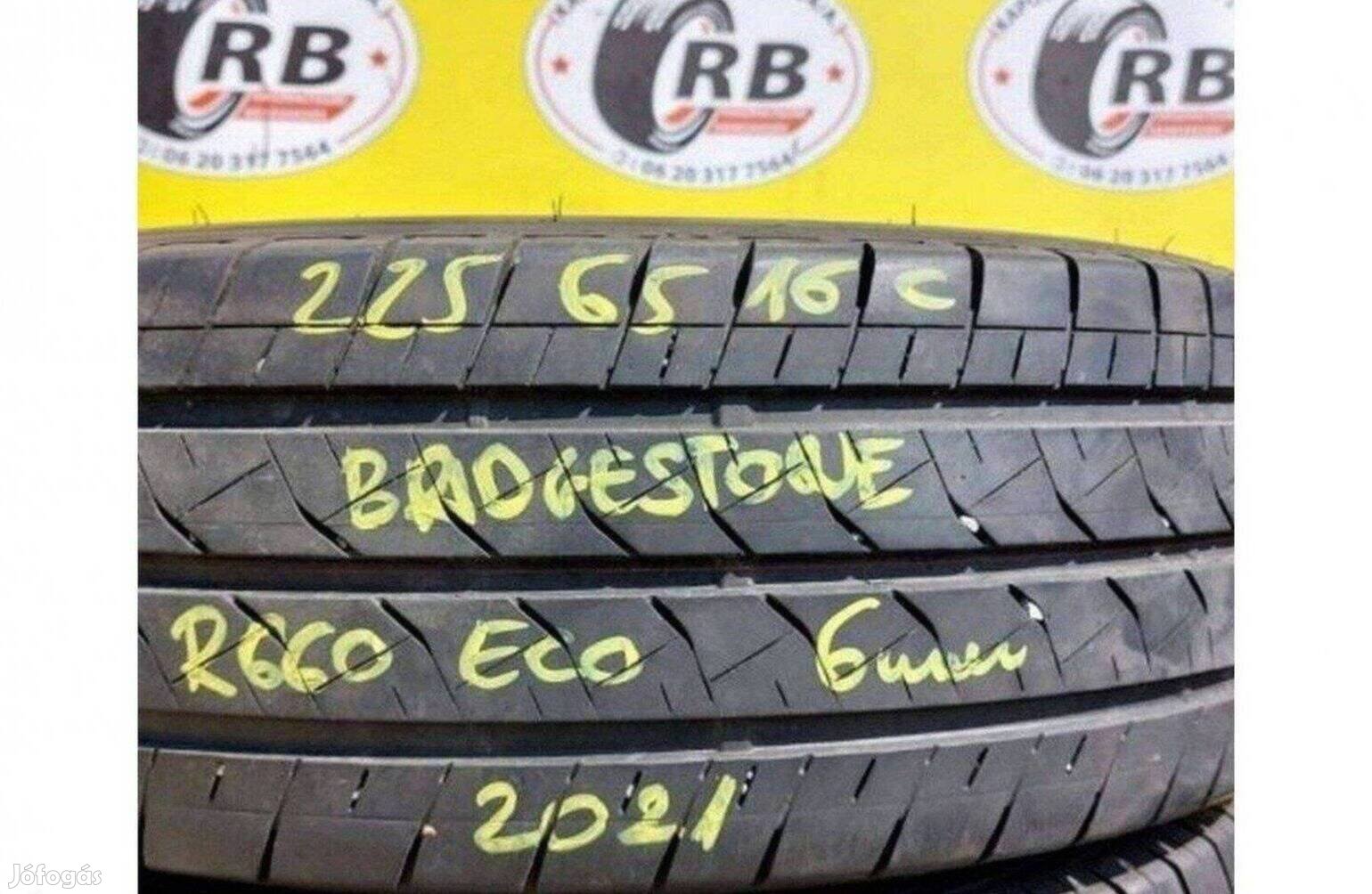 1db 225/65 r16 C nyári Bridgestone 2021 6mm 20000 FT