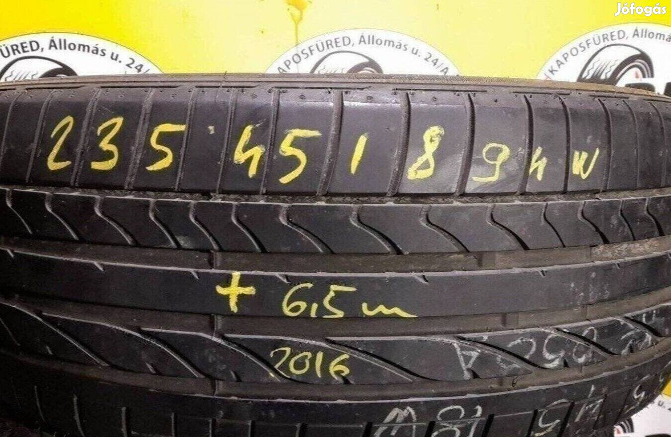 1db 235/45 r18 Bridgestone nyári 2016 6.5mm 15 000 Ft
