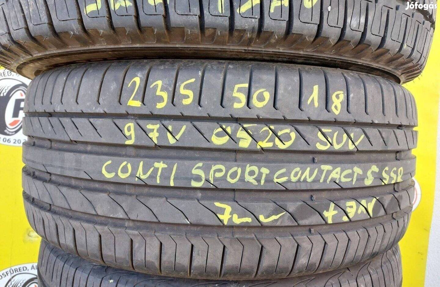 1db 235/50 r18 Continental Sportcontact5 SSR,,Évjárat:2020,,7mm