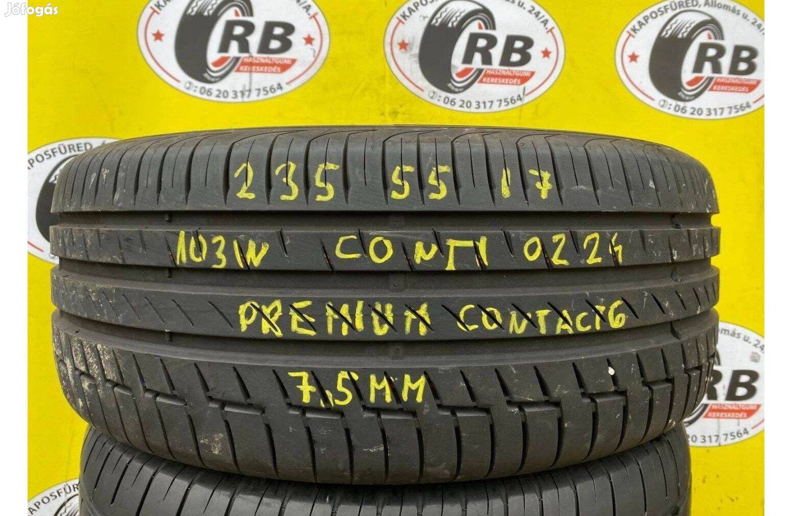 1db 235/55 r17 Continental nyári 2024, 7,5mm, 40000ft