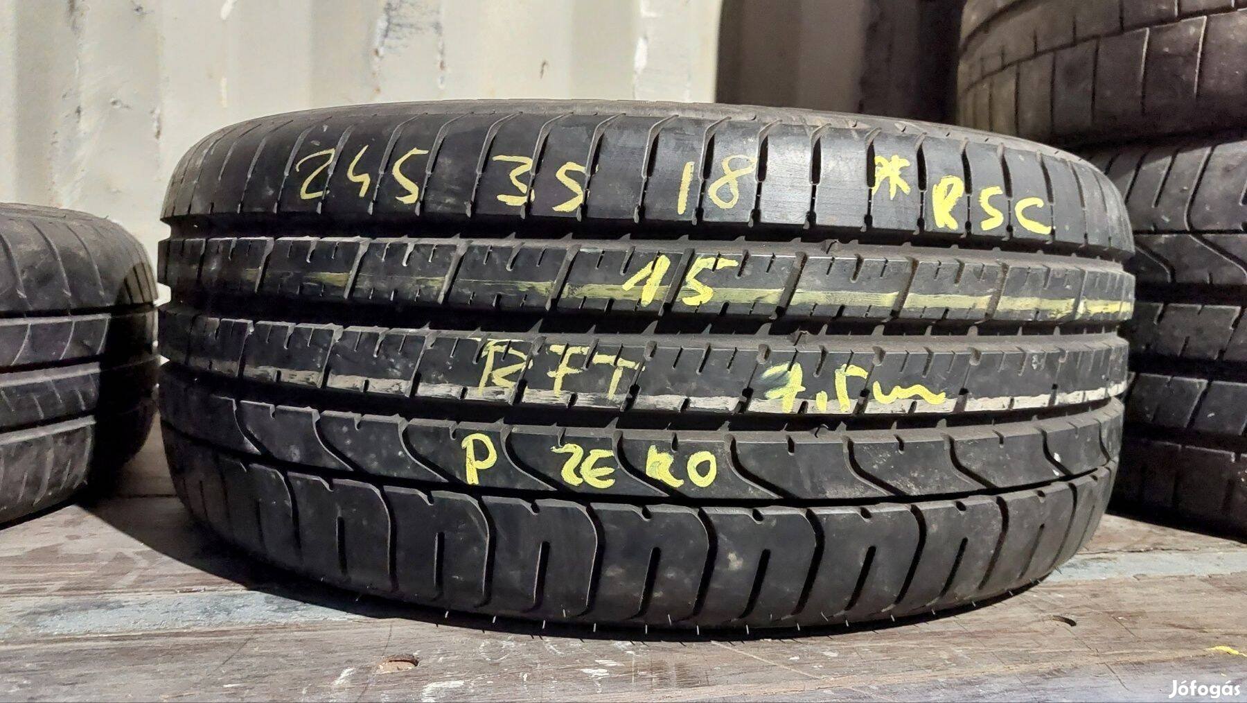 1db 245/35 r18 Pirelli P Zero RFT nyári 2015 7,5mm 13000 Ft