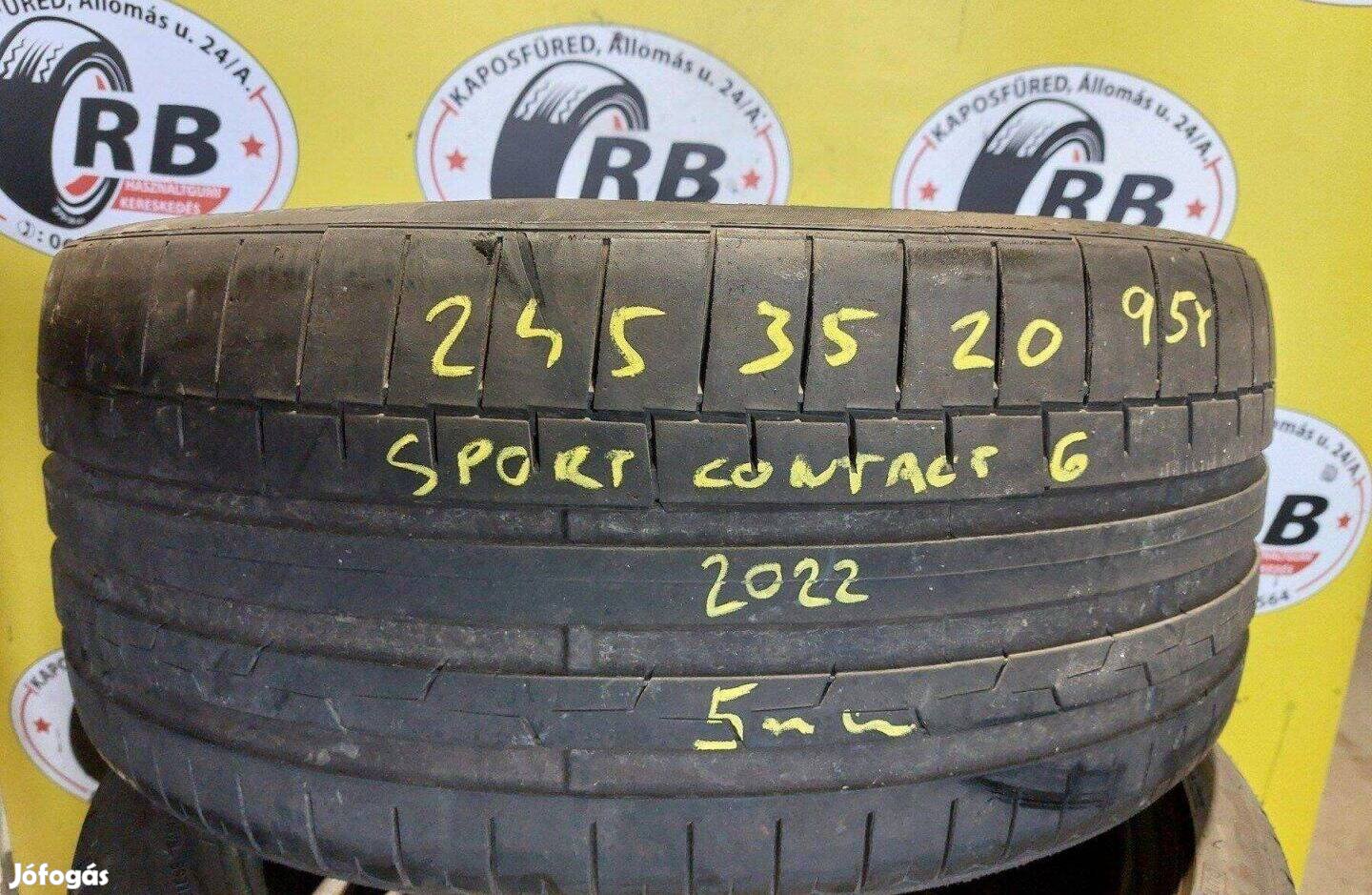 1db 245/35 r20 Continental nyári 2022 5mm 15000 Ft