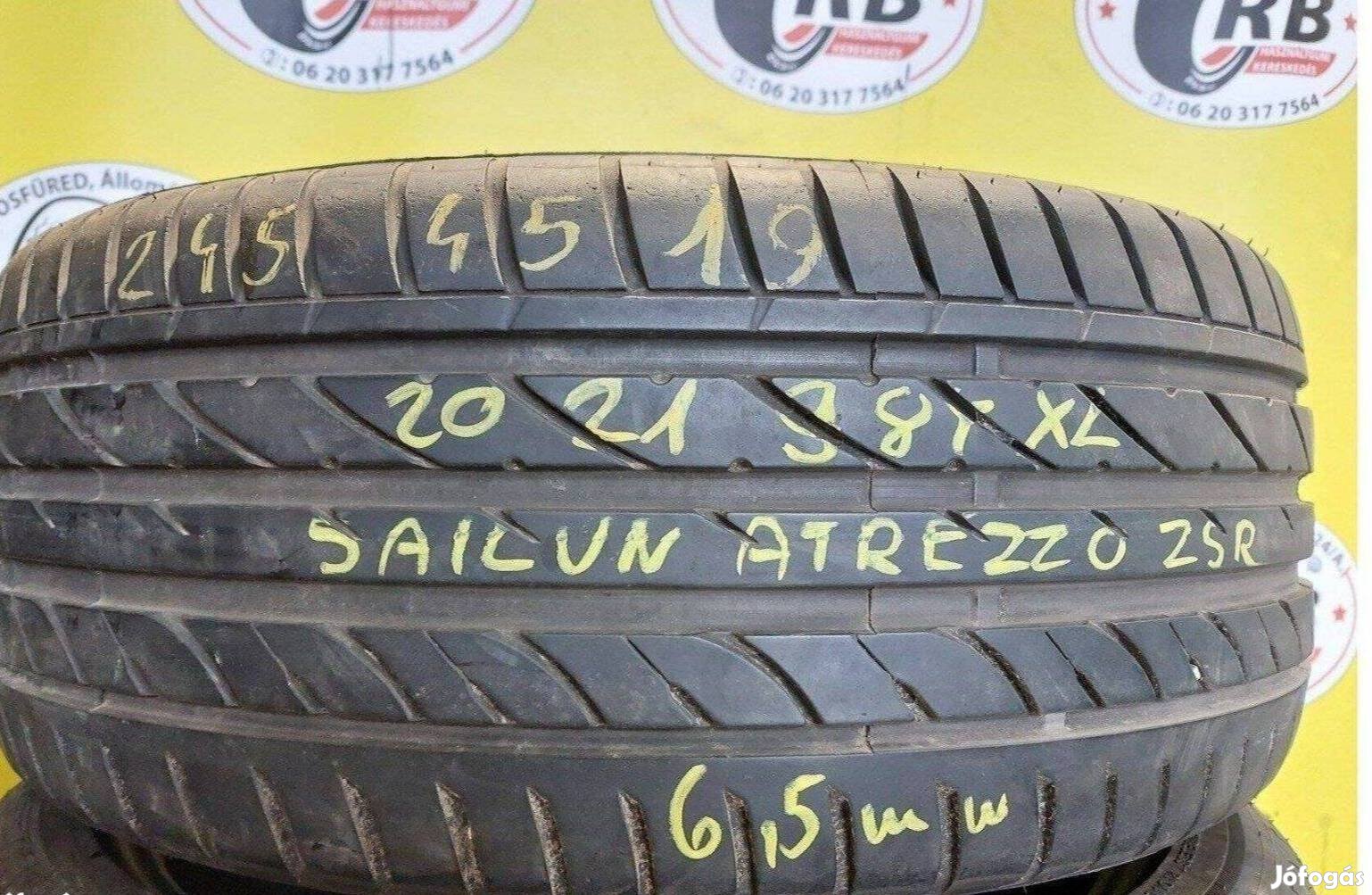 1db 245/45 r19 Sailun nyári 2021 6,5mm 15000 Ft