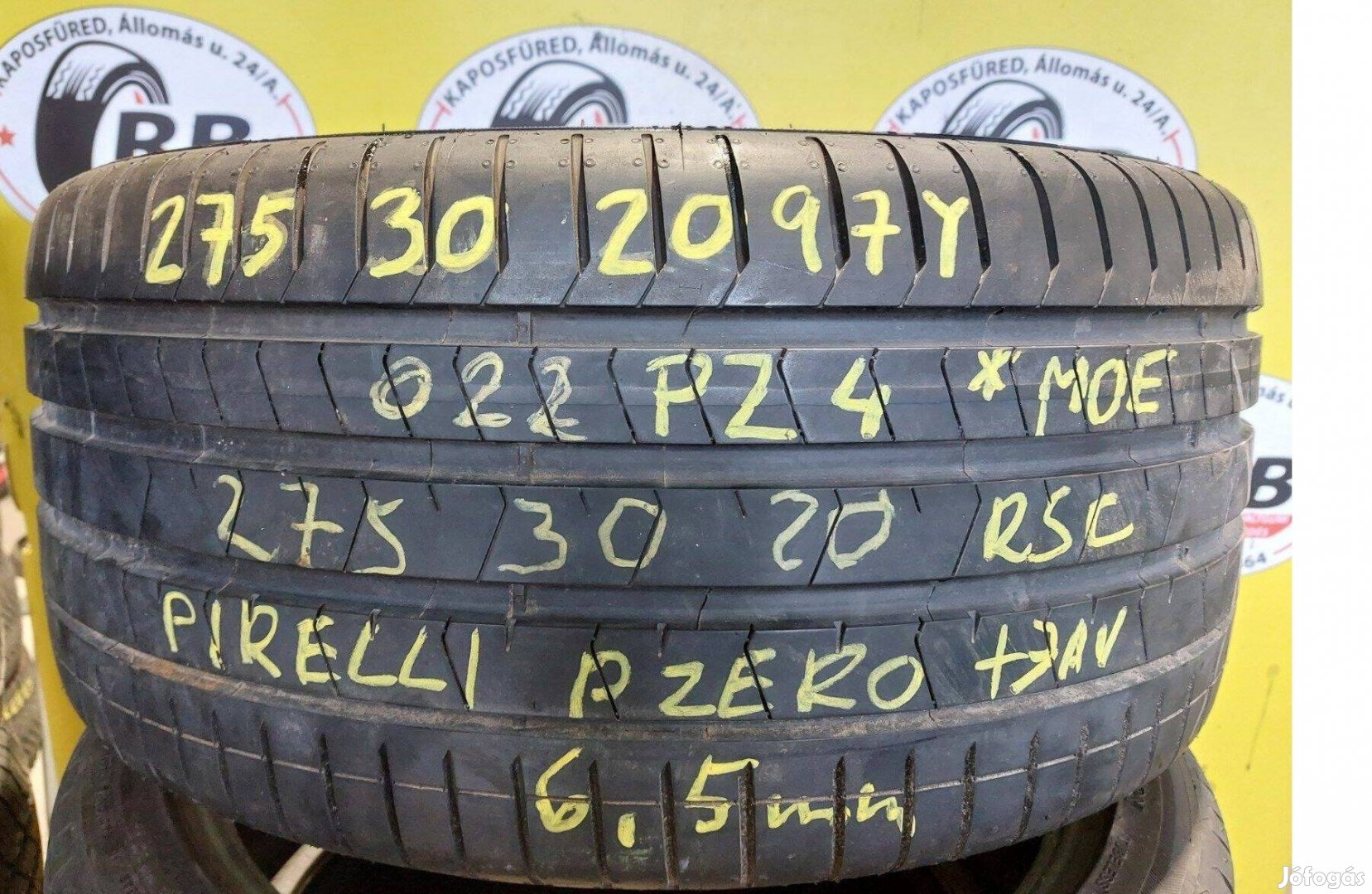 1db 275/30 r20 Pirelli P Zero RSC nyári 2022 6,5mm 50000 Ft