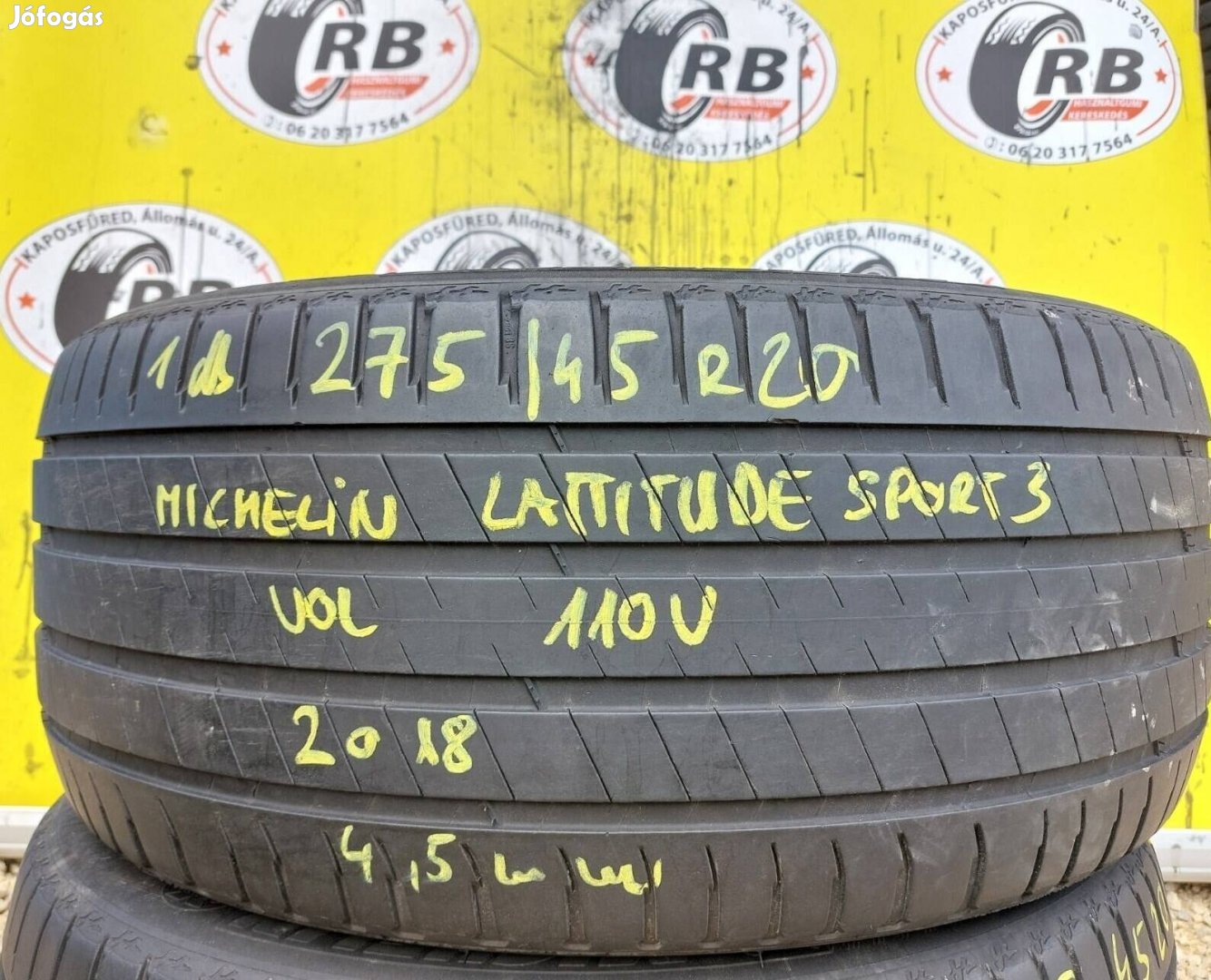 1db 275/45 r20 Michelin Latitude Sport3,,Évjárat2018