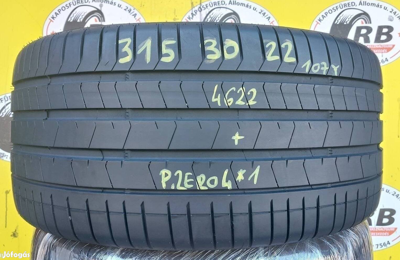 1db 315/30 r22 Pirelli nyári 2022 6mm újszerű 75000 Ft