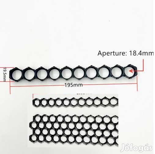 1db. Cellatartó 10db-os Sorolható 18650 Akkumulátorokhoz