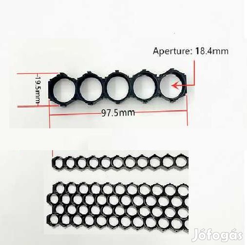 1db. Cellatartó 5db-os Sorolható 18650 Akkumulátorokhoz (5125)