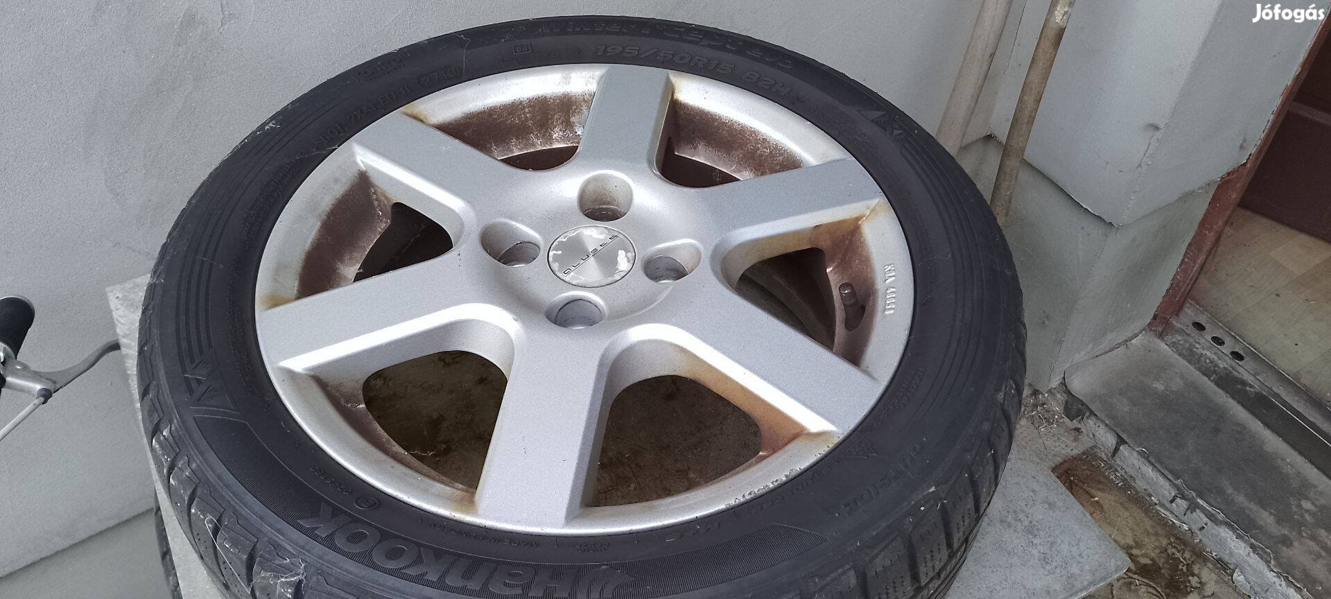 1db felni+gumi pótkeréknek 195/R15 BA.T 6Jx12H2 jó állapotban