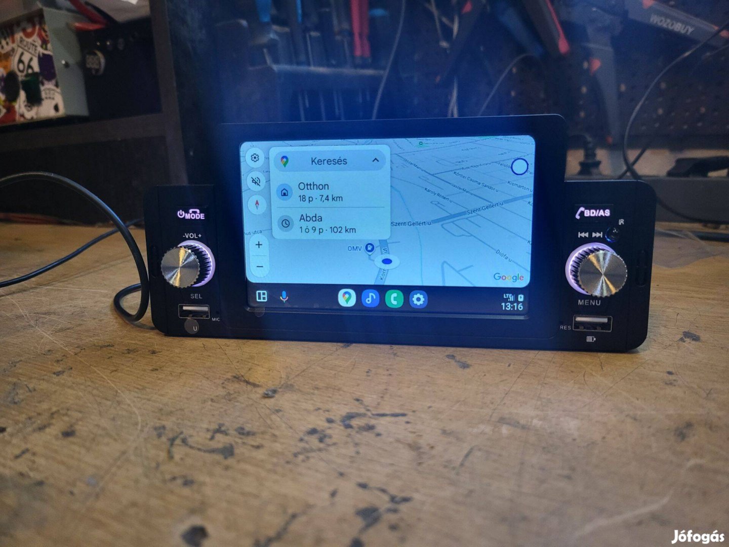 1din 5 " fejegység (A.auto/carplay, BT, usb)