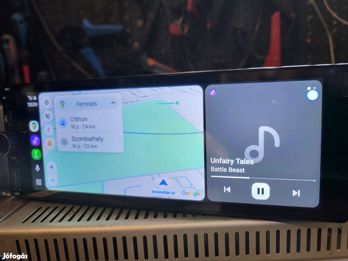 1din 6.9" fejegység (A.auto/carplay, bt, usb)