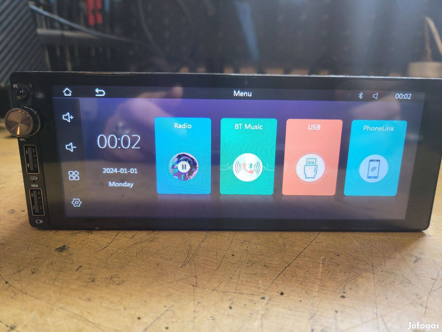 1din 6.9" fejegység (BT, Usb, android auto/carplay)