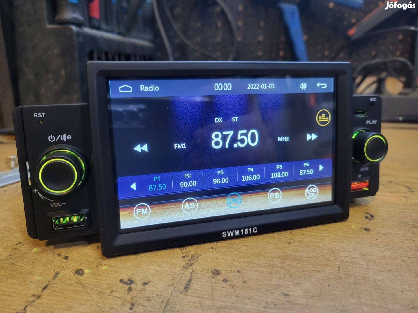 1dines 5coll kijelzős fejegység (A.auto/carplay, BT. usb)