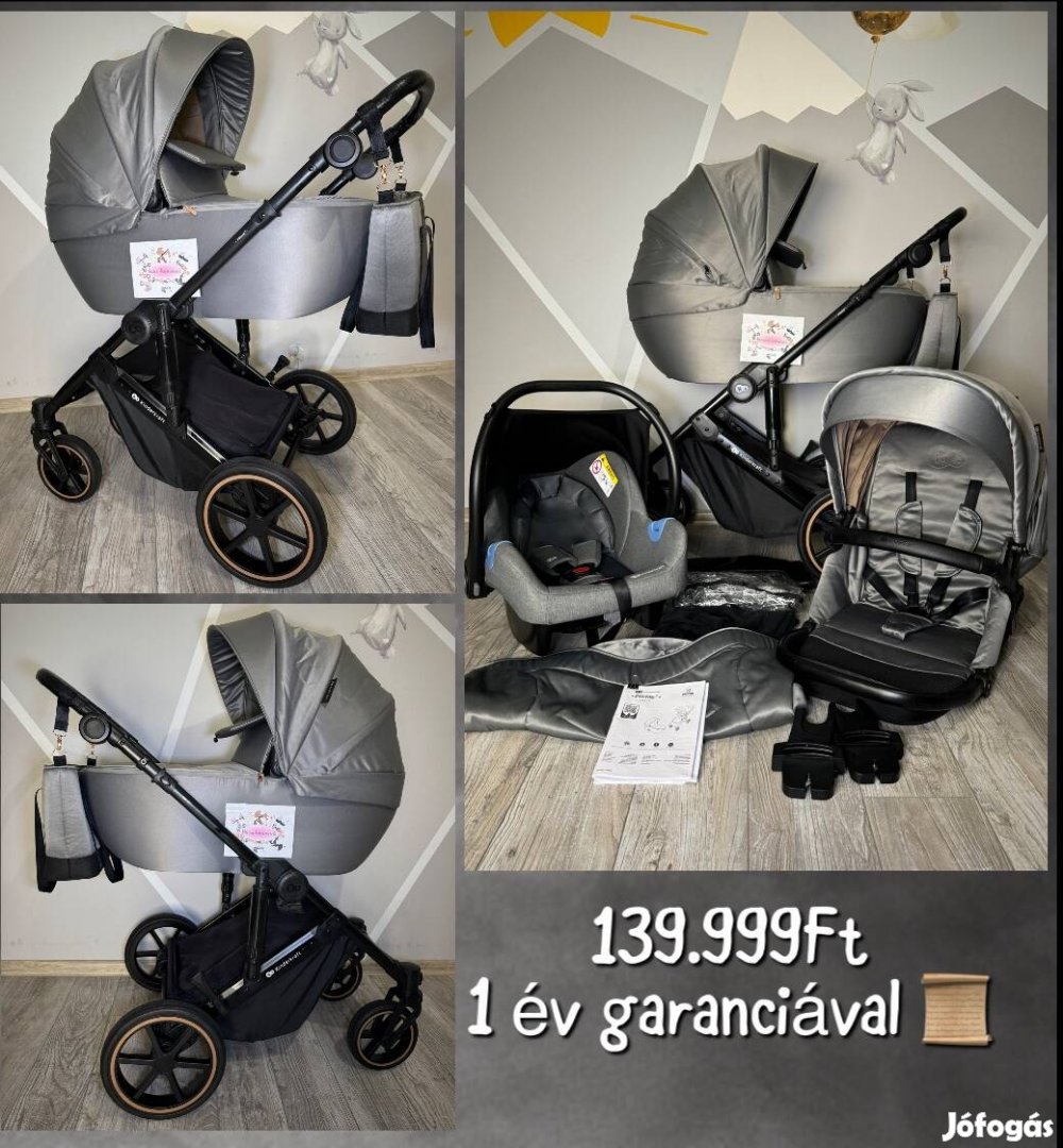 1év garival Kinderkraft Prime II 3:1 unisex szürke babakocsi 