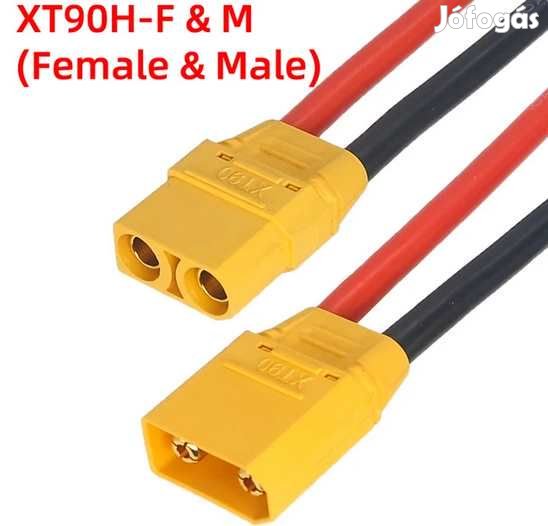 1pár XT90 Hőálló SzilikonKábel Szett 12AWG 50cm hosszú (5571)
