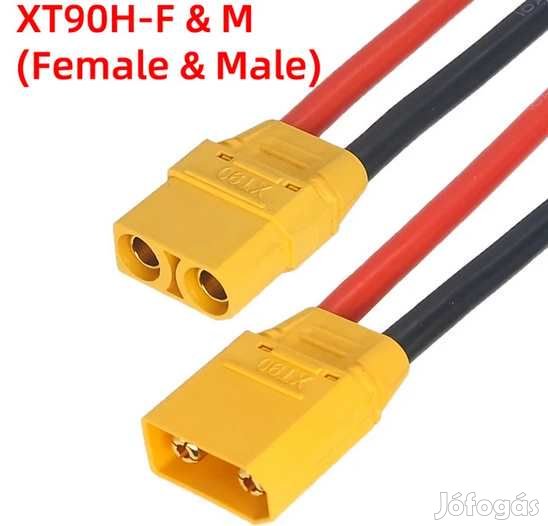 1pár XT90 Hőálló SzilikonKábel Szett 12AWG 50cm hosszú (5571)