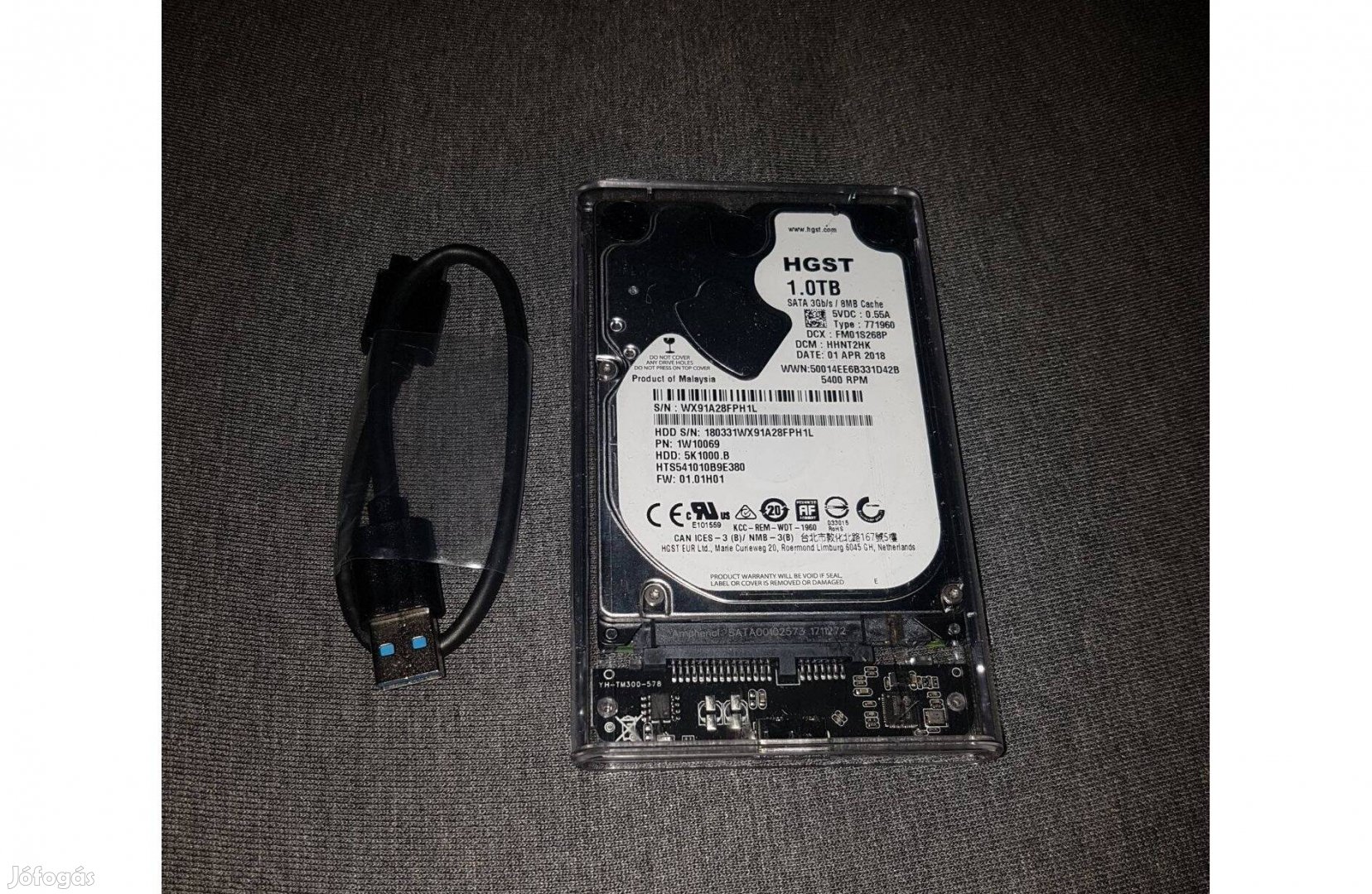 1tb hdd külső merevlemez hgst eladó