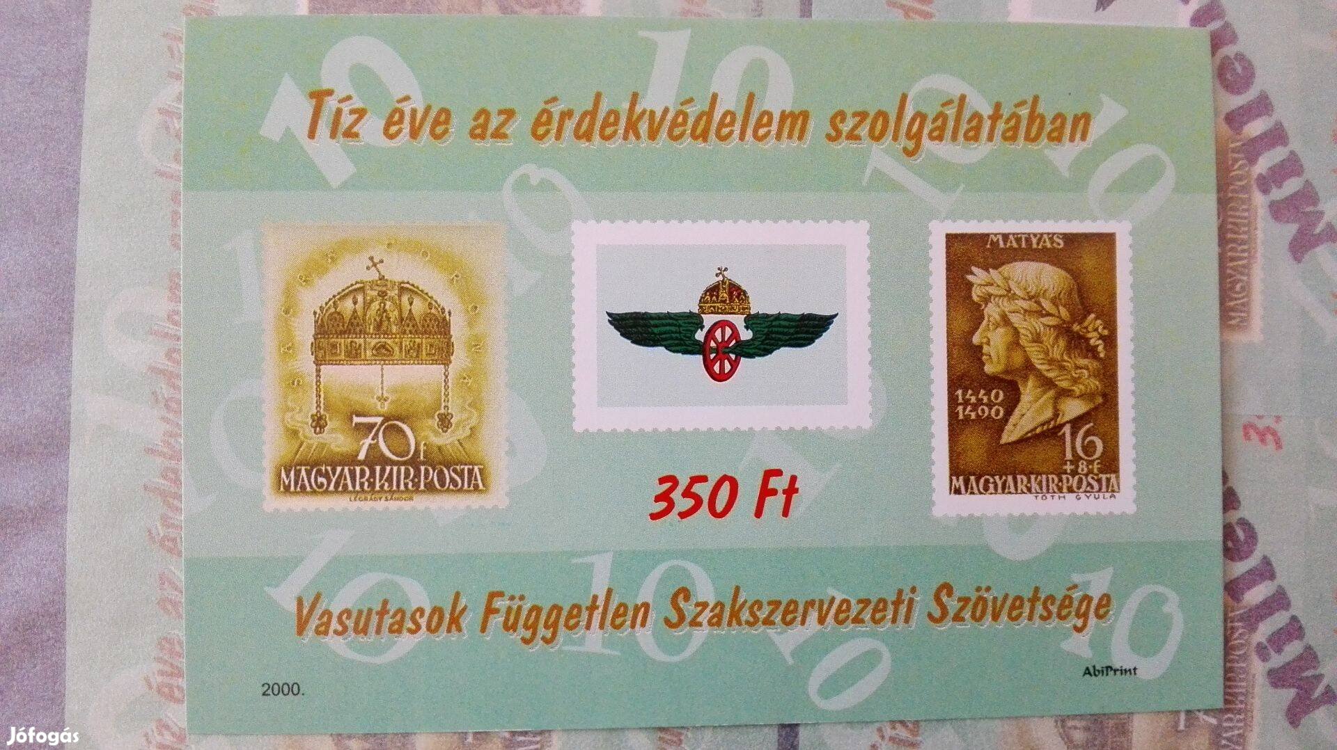 2000-res emlékív Vasutas Független Szakszervezet emlékív