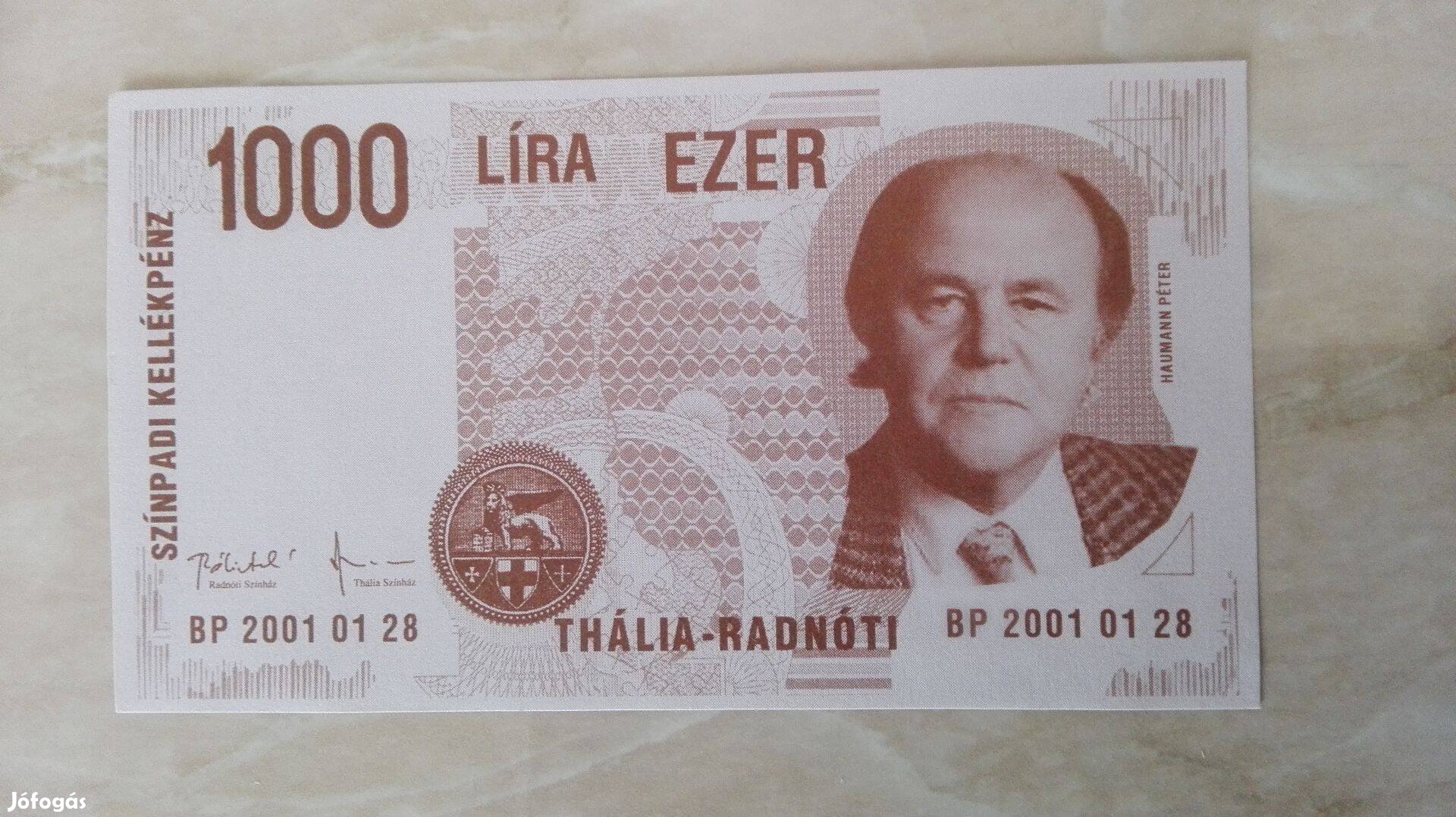 2001-es Haumann Péter 1000 lírás színházi kellékpénz