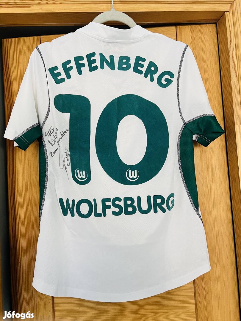2002/03 Bundesliga Dedikált Effenberg Puma Wolfsburg játékosmez
